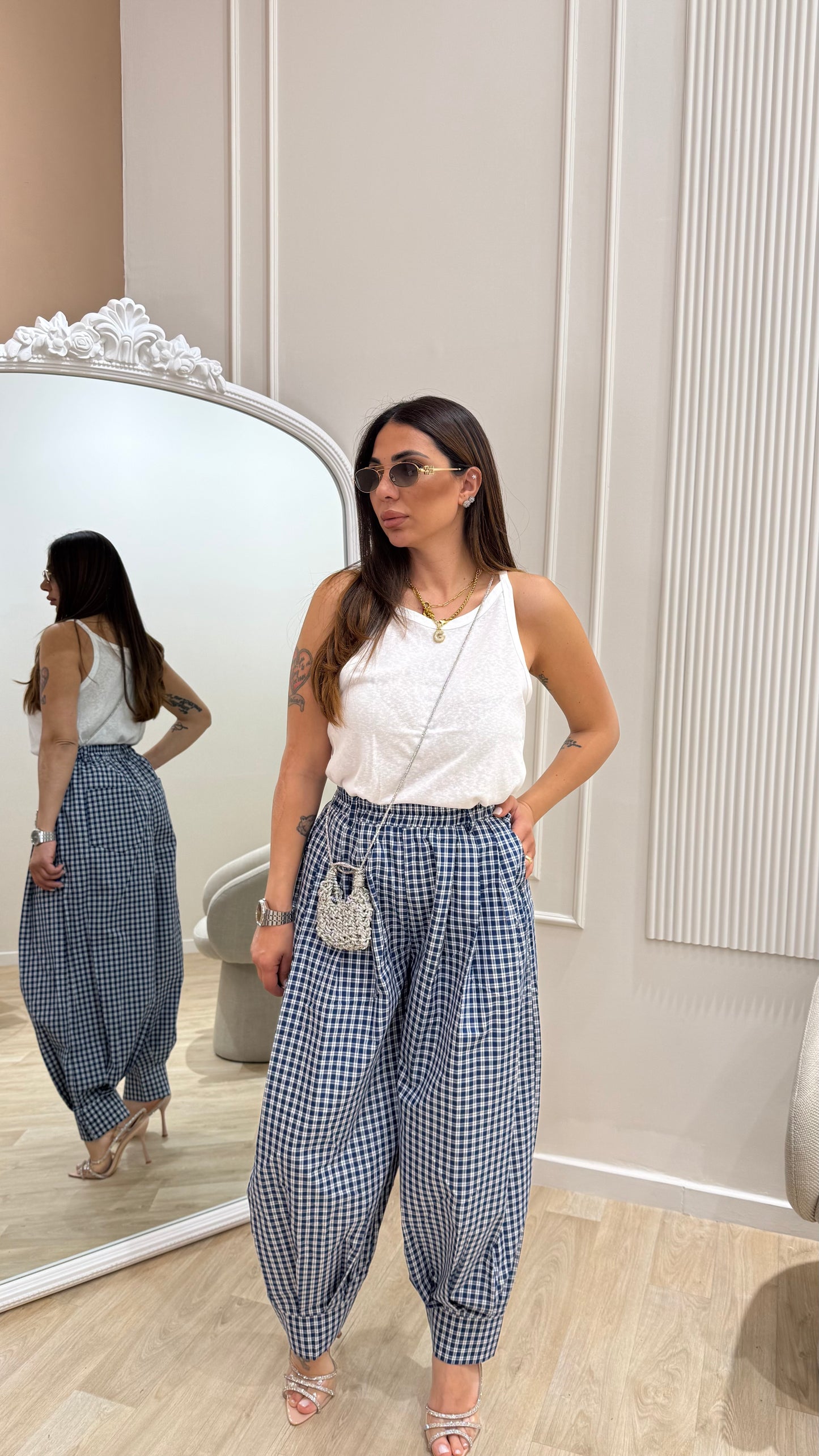 Pantalone stampa quadri
