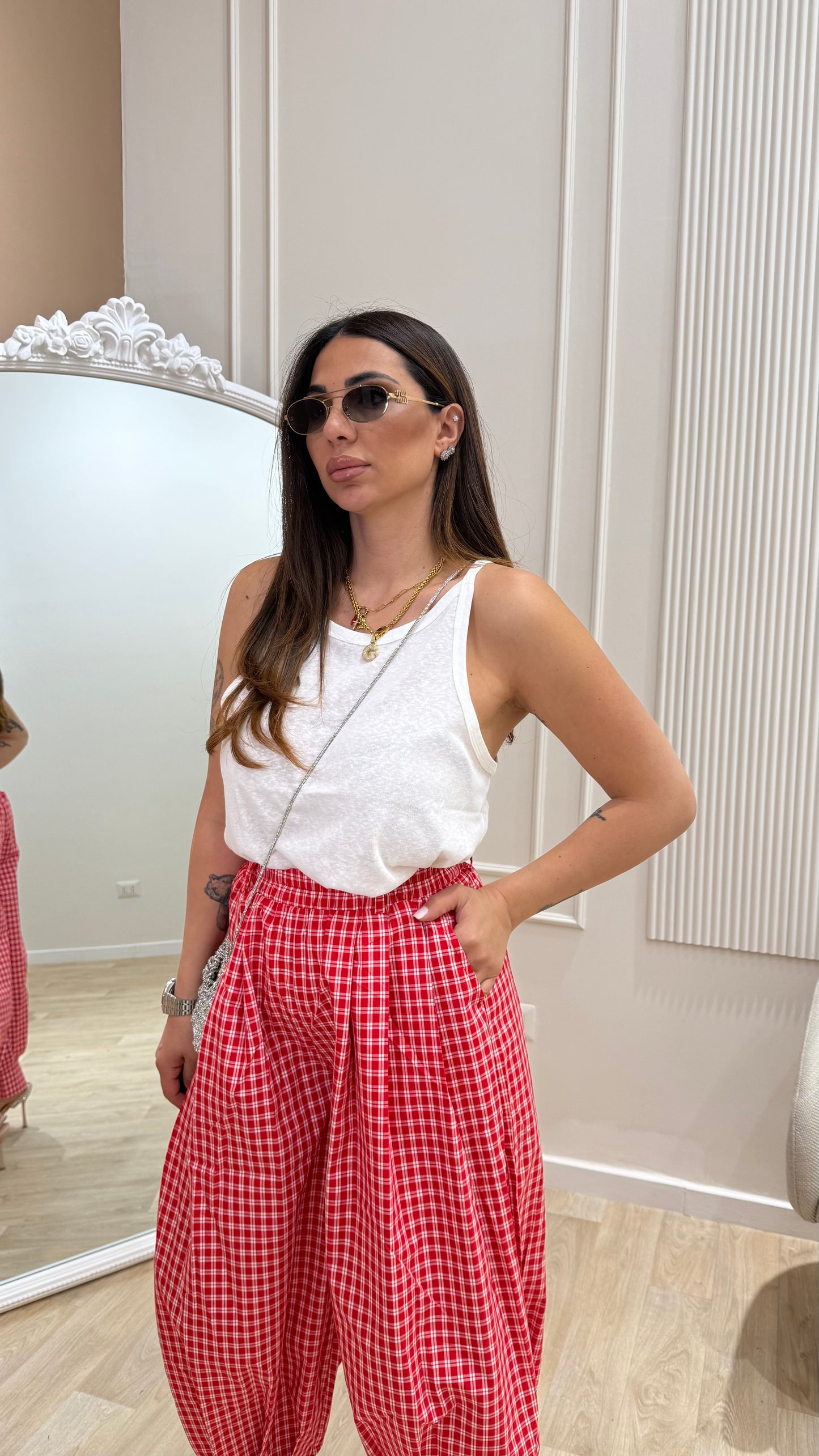 Pantalone stampa quadri