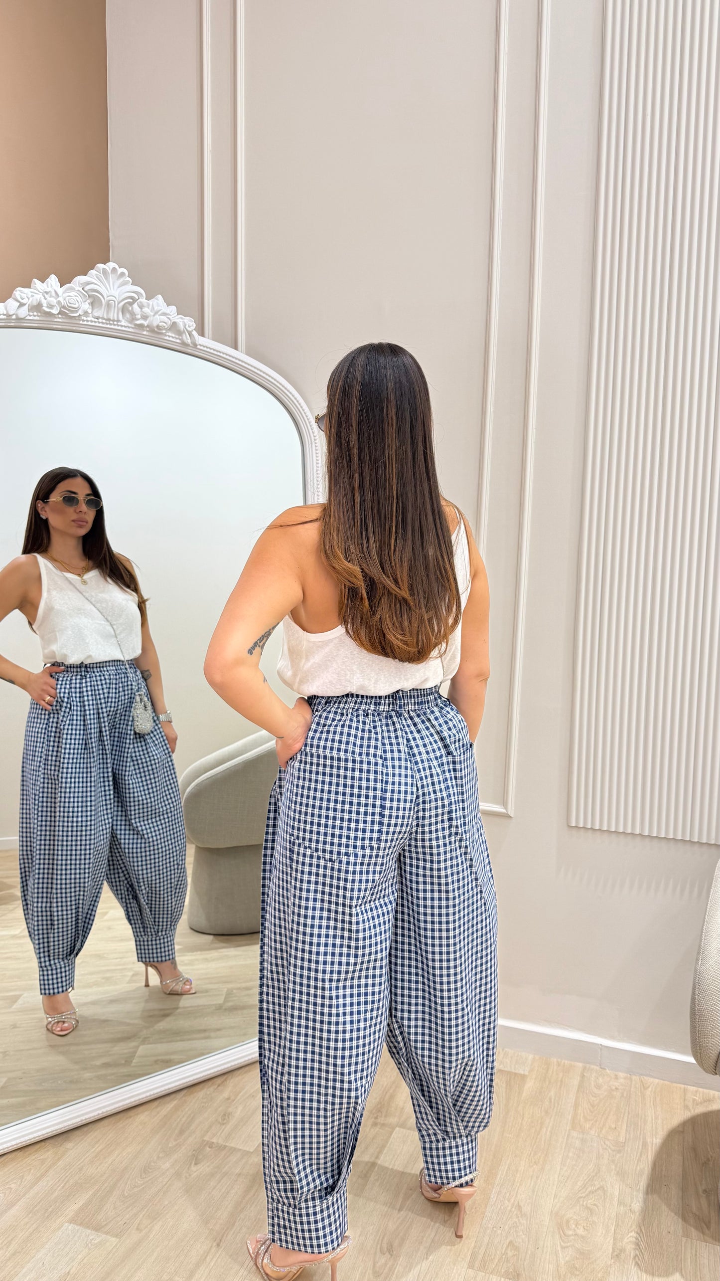 Pantalone stampa quadri